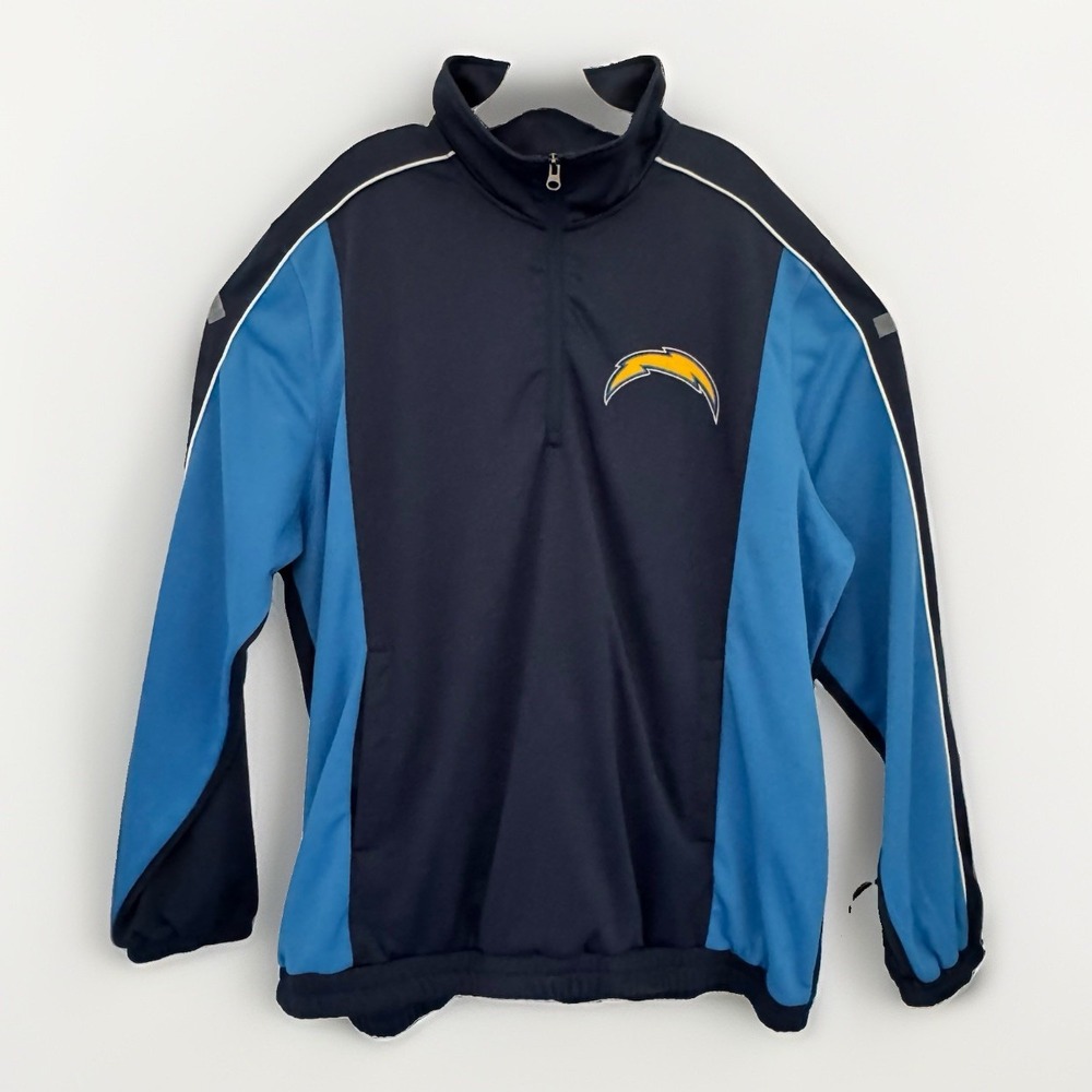 NFL San Diego Chargers Jacket Mens XXL Blue 1/4 zip Pullover Retro Vintage NEW